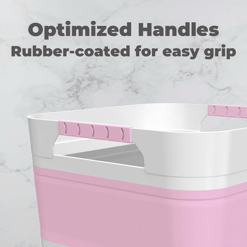 GIMWA Wash Basin for Baby Bottles, Foldable, Versatile Wash Tub for Kitchen, RV, Outdoor Camping Sink, Sturdy & Easy to Clean, Space Saving Plastic Dish tub (Pink) - Image 4
